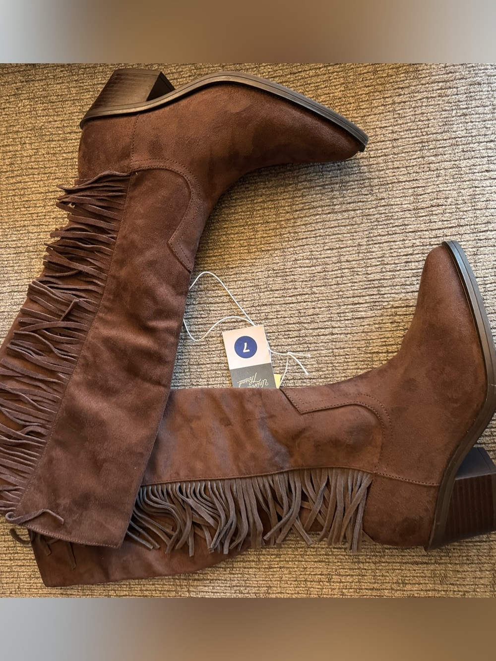 Brown Fringe Over-the-Knee Women's Boots